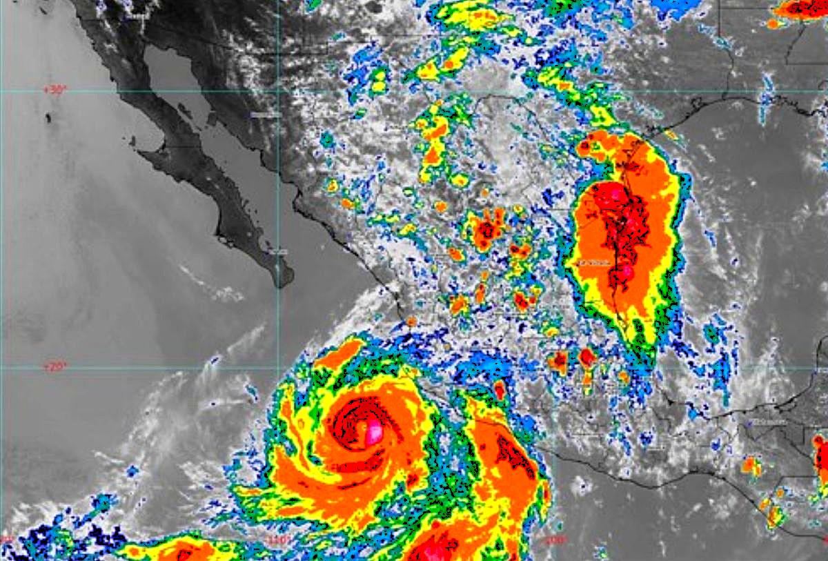 Mapa del huracán "Flossie" en México