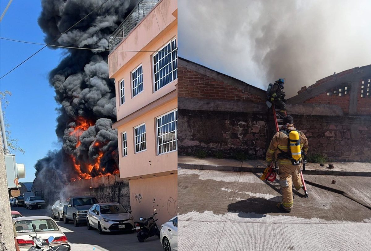 INCENDIO Y BOMBEROS APAGANDOLO