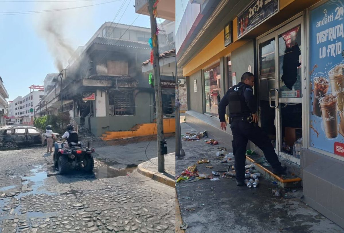 policias cuidando negocios