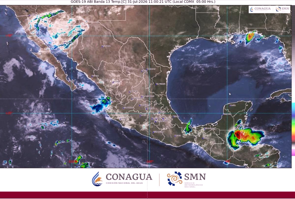 Mapa del clima para Jalisco y Puerto Vallarta, julio-agosto 2026