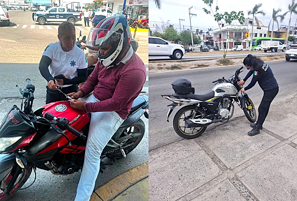 Motociclistas con casco en Bahía de Banderas