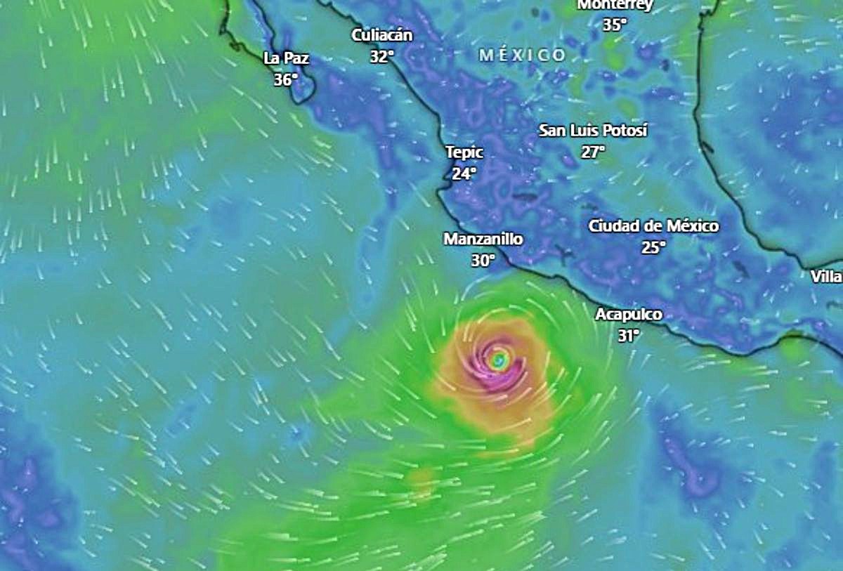 Mapa del ciclón tropical "Polo" en el Pacífico Mexicano, septiembre 2026