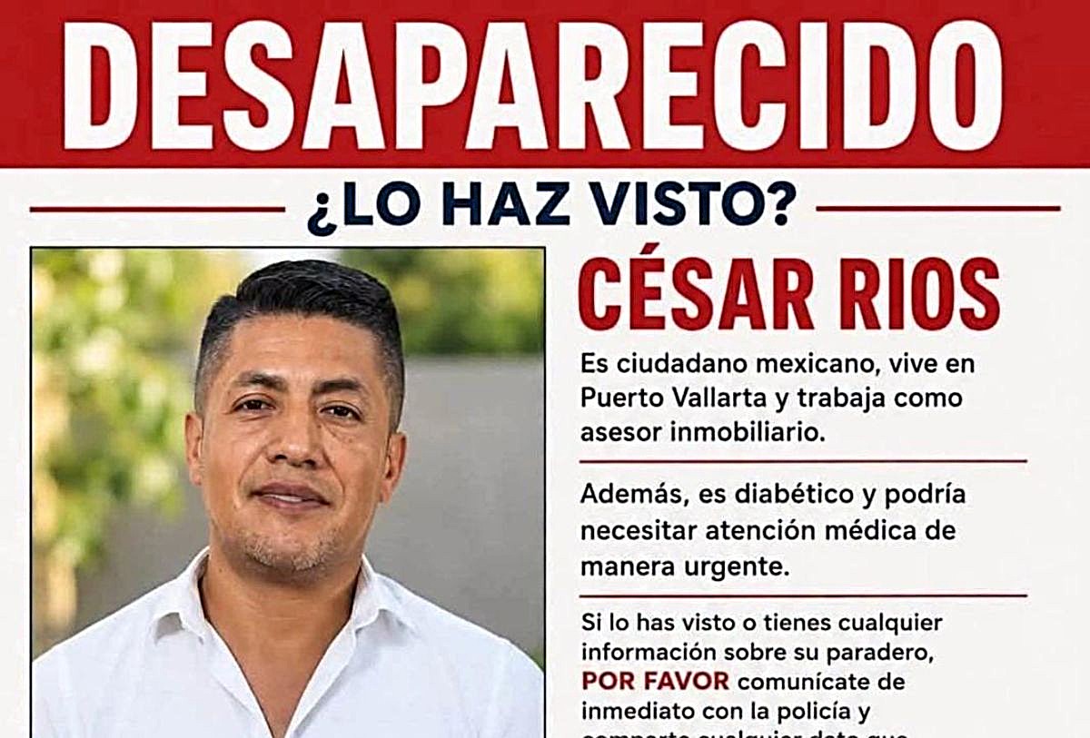 Ficha de búsqueda del empresario César Ríos de Puerto Vallarta