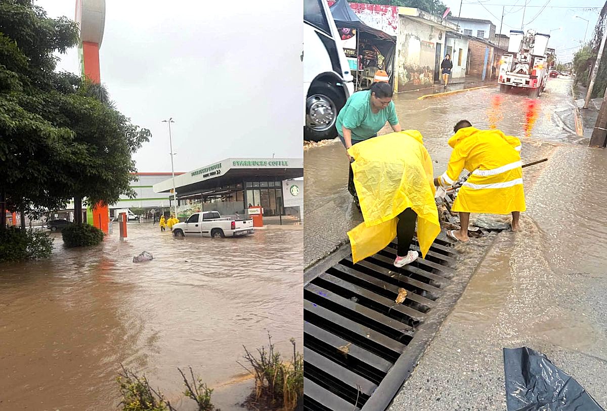 Encharcamientos por lluvias en Bahía de Banderas