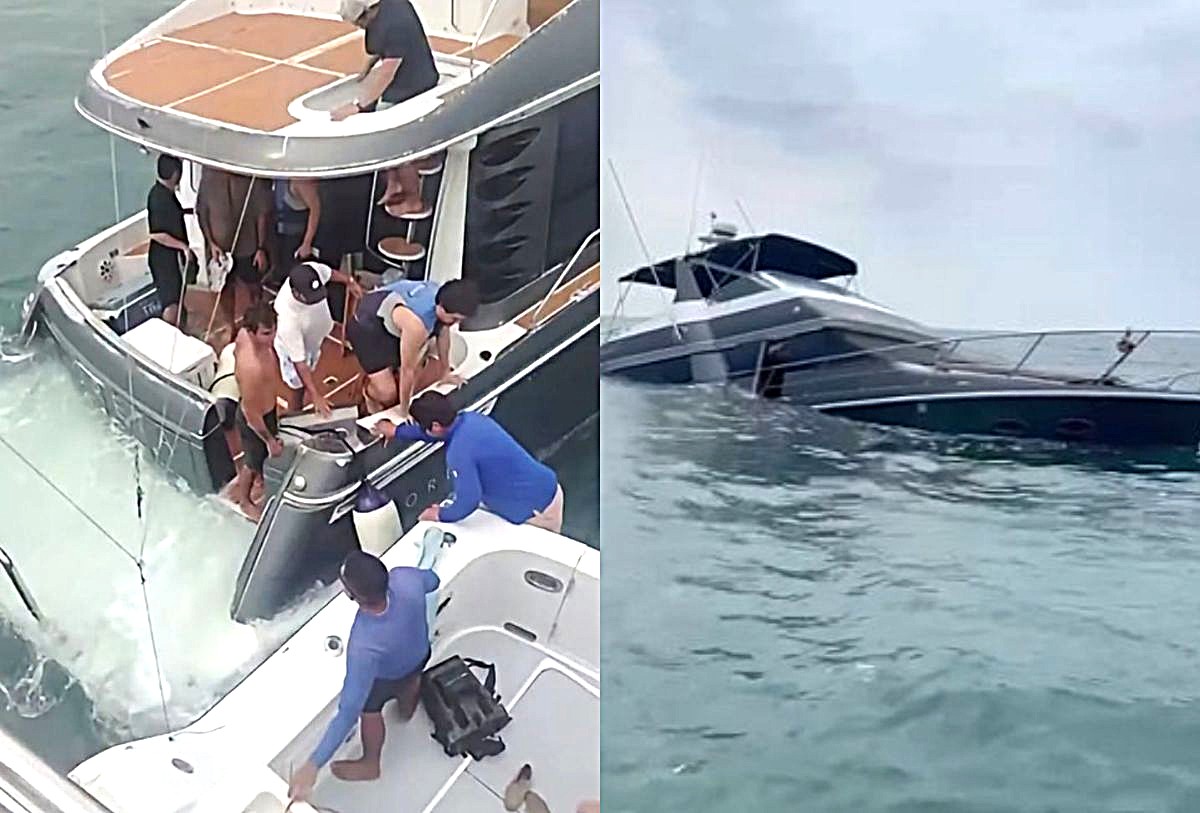 Yate hundido en Puerto Vallarta