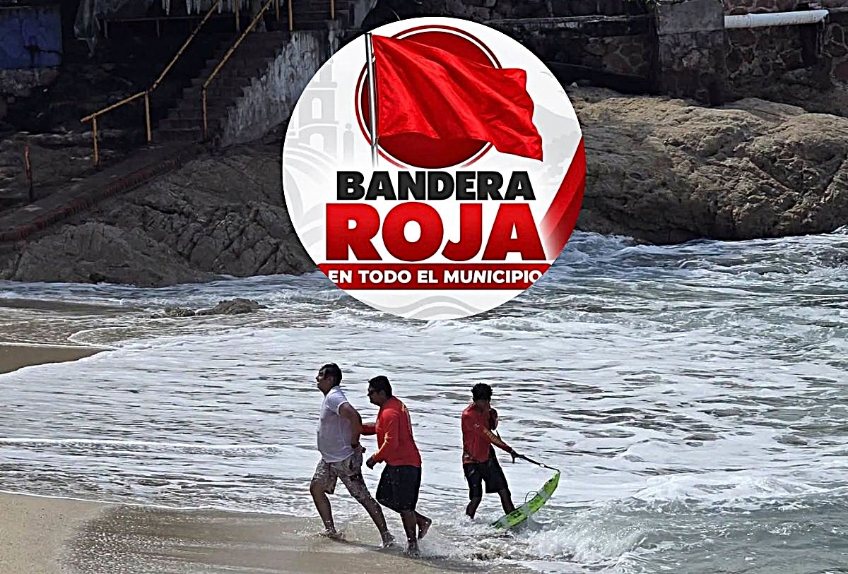 Bandera roja en playas de Puerto Vallarta