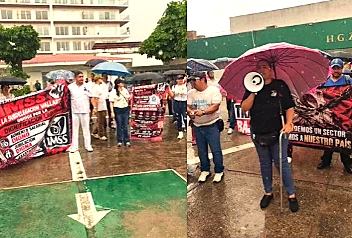 Protesta de personal del IMSS Vallarta