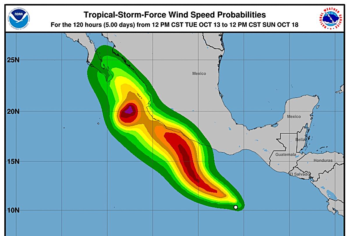 Tormenta tropical "Trudy", octubre 2026